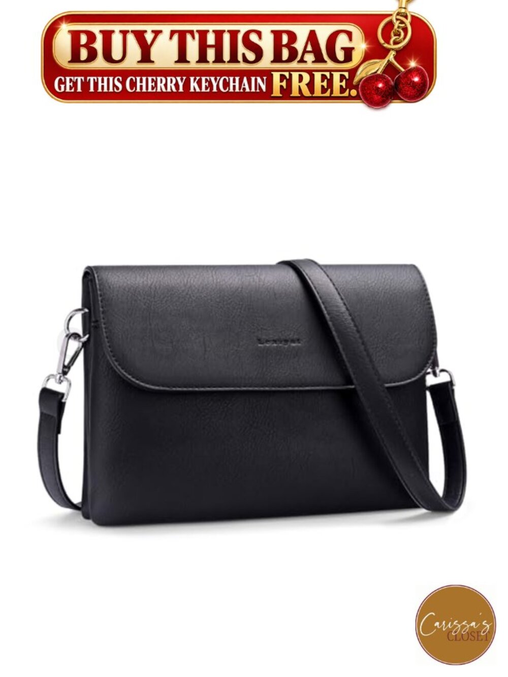 ✨ Vegan Leather Crossbody Bag with 2 Detachable Straps RFID Blocking